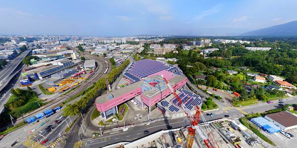 the photo was taken above a subway construction in lancy, geneva.